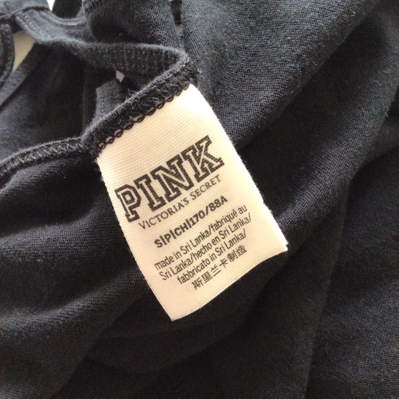 VICTORIAS SECRET PINK BLACK CROSS BACK TANK TOP SMALL - Picture 9 of 9